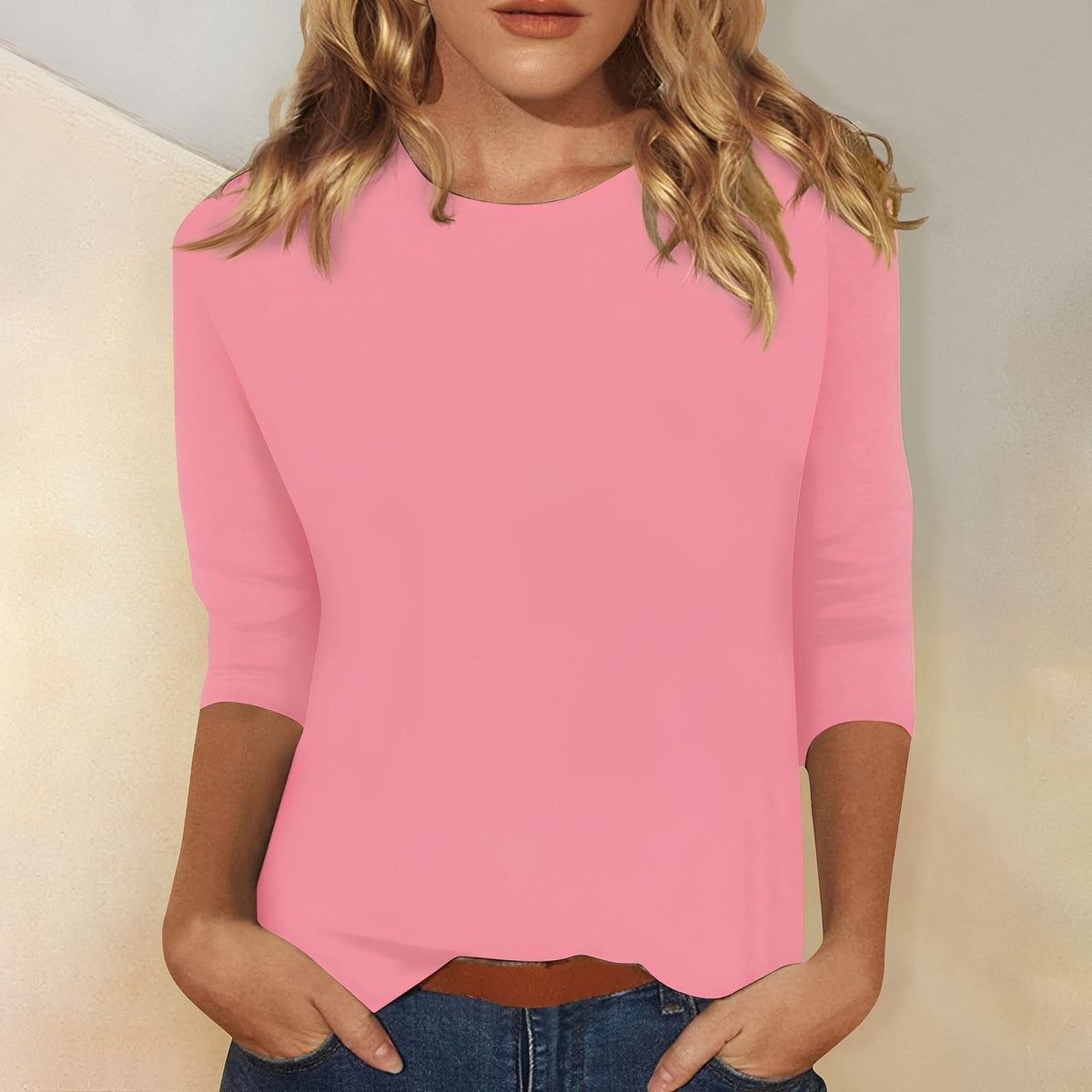 Katherina - Camiseta cómoda de cuello redondo