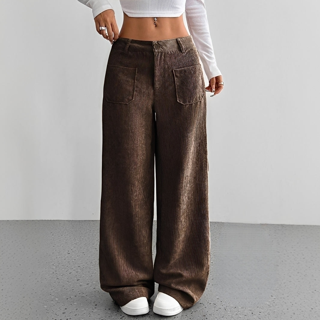 Isabelle - Pantalones de Pana de Tiro Alto