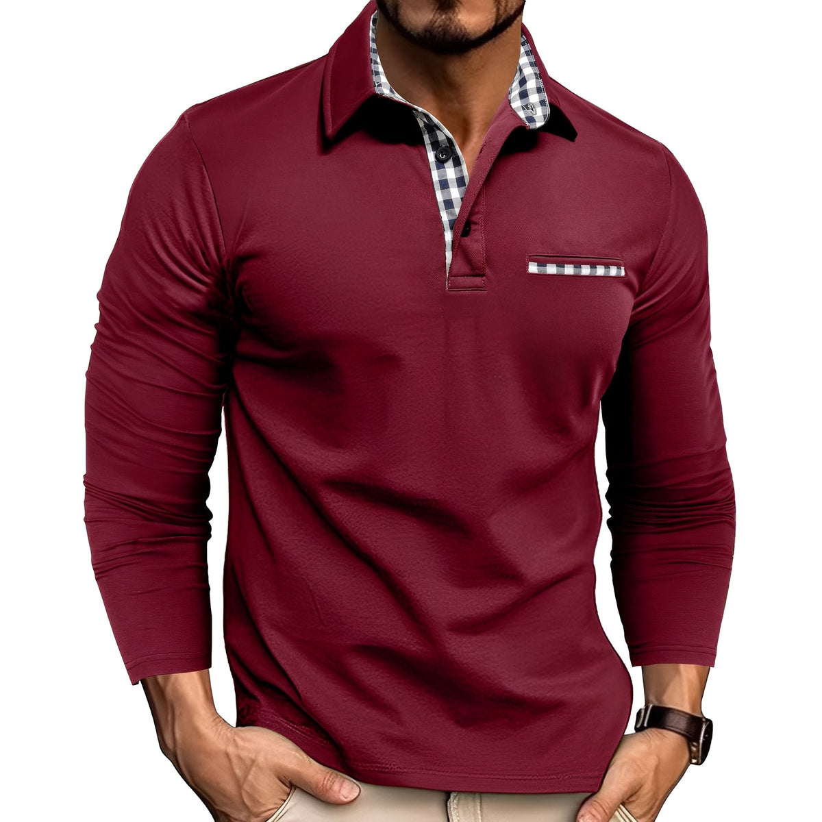 Rupert - Polo Elegante de Manga Larga para Hombre