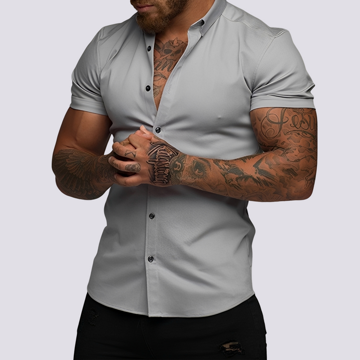 Lukas - Camisa de Solapa Elástica