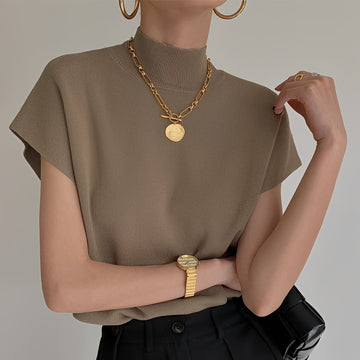 Rhea - Top Elegante con Cuello Alto