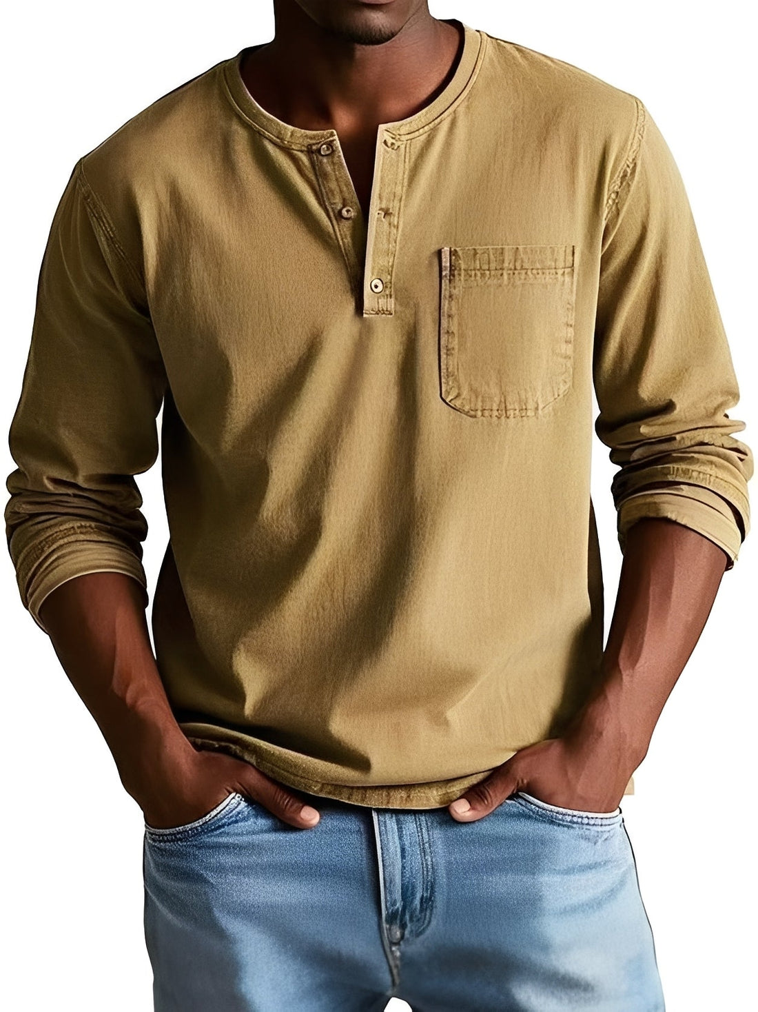 Steve - Camisa casual de manga larga para hombres