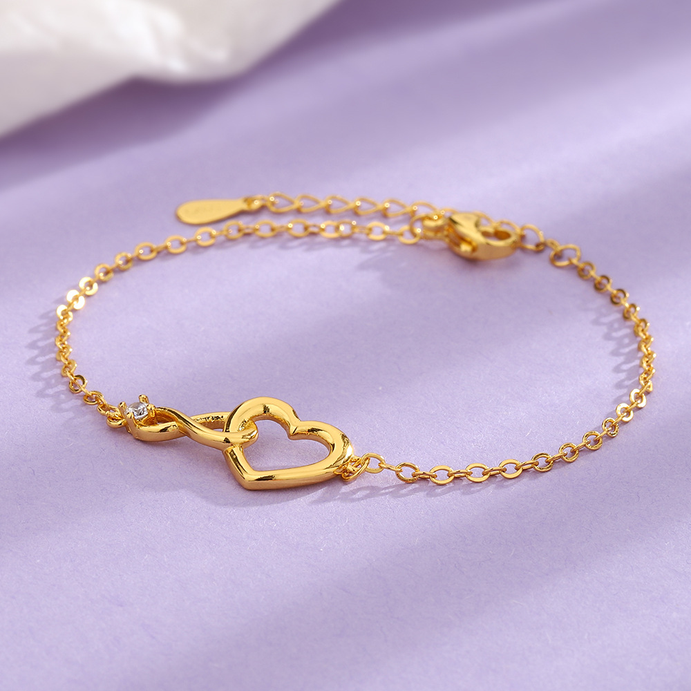 Pulsera Corazón Infinito - Pulsera sutil de CZ