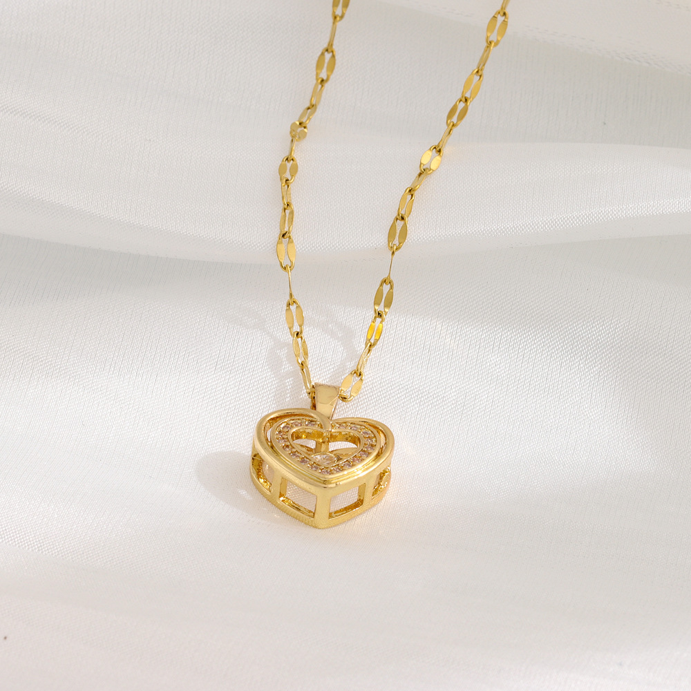 Colgante Corazón de Amor - Collar de Dos Capas