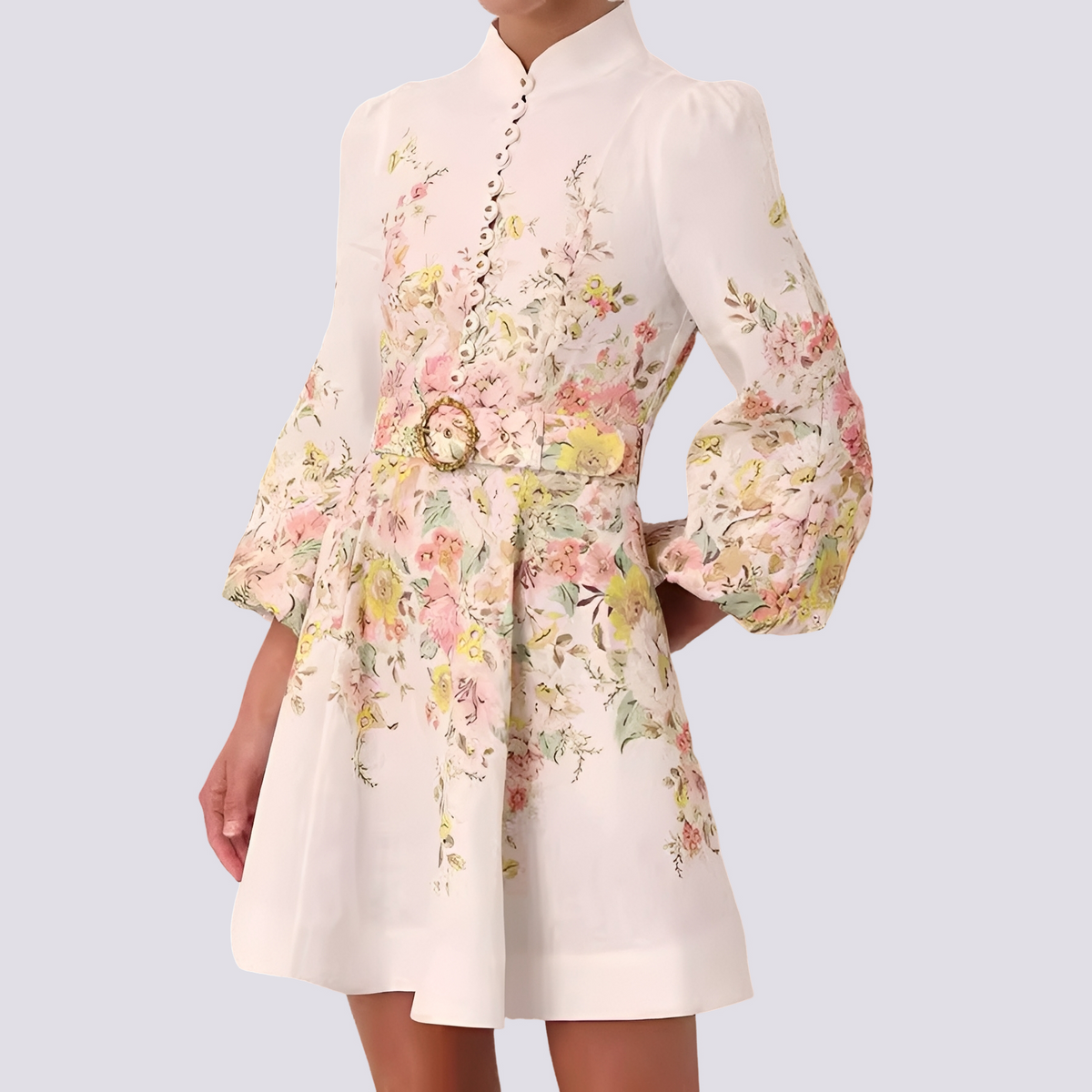 Saskia - Elegante minivestido con botones para damas