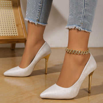 Frances - Zapatos Elegantes con Tacón Dorado