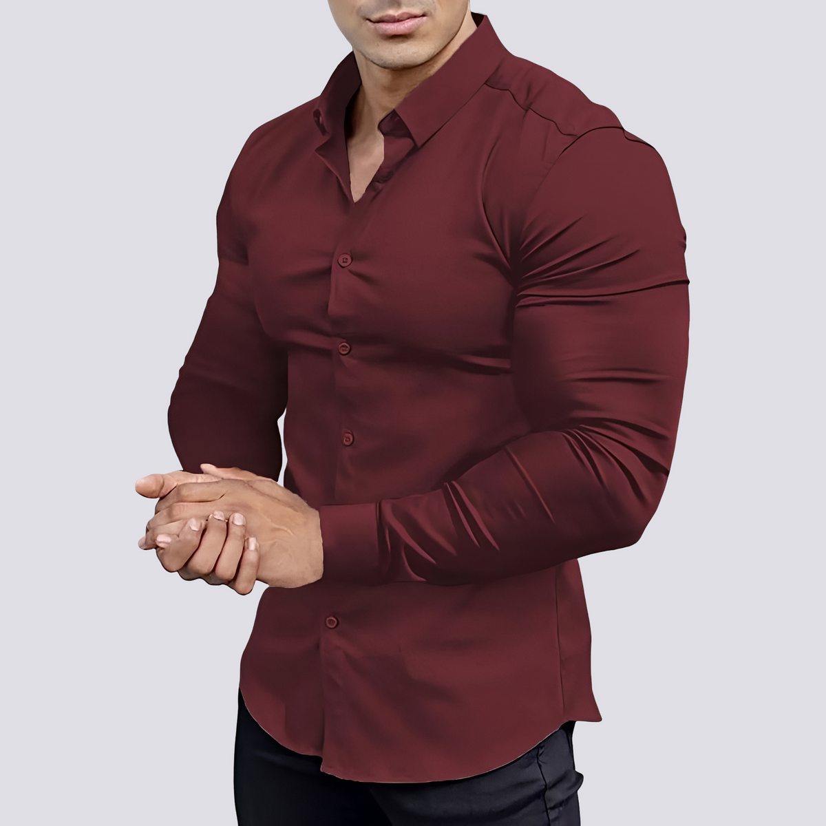 Benson - Camisa Casual de Corte Ajustado