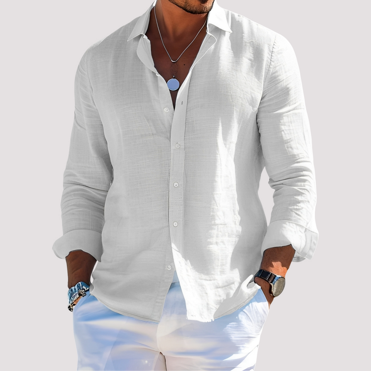 Dale – Camisa de manga larga para hombre – Informal y casual