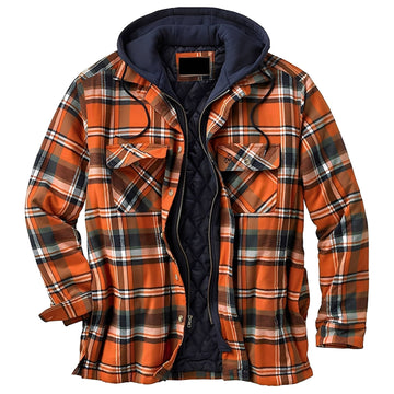 Flynn - Chaqueta clásica con cuadros y capucha