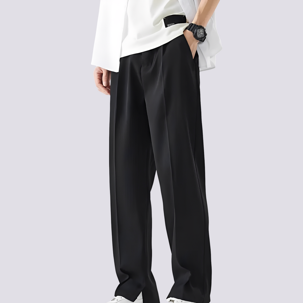 Carlo - Pantalones de Pierna Recta Sueltos