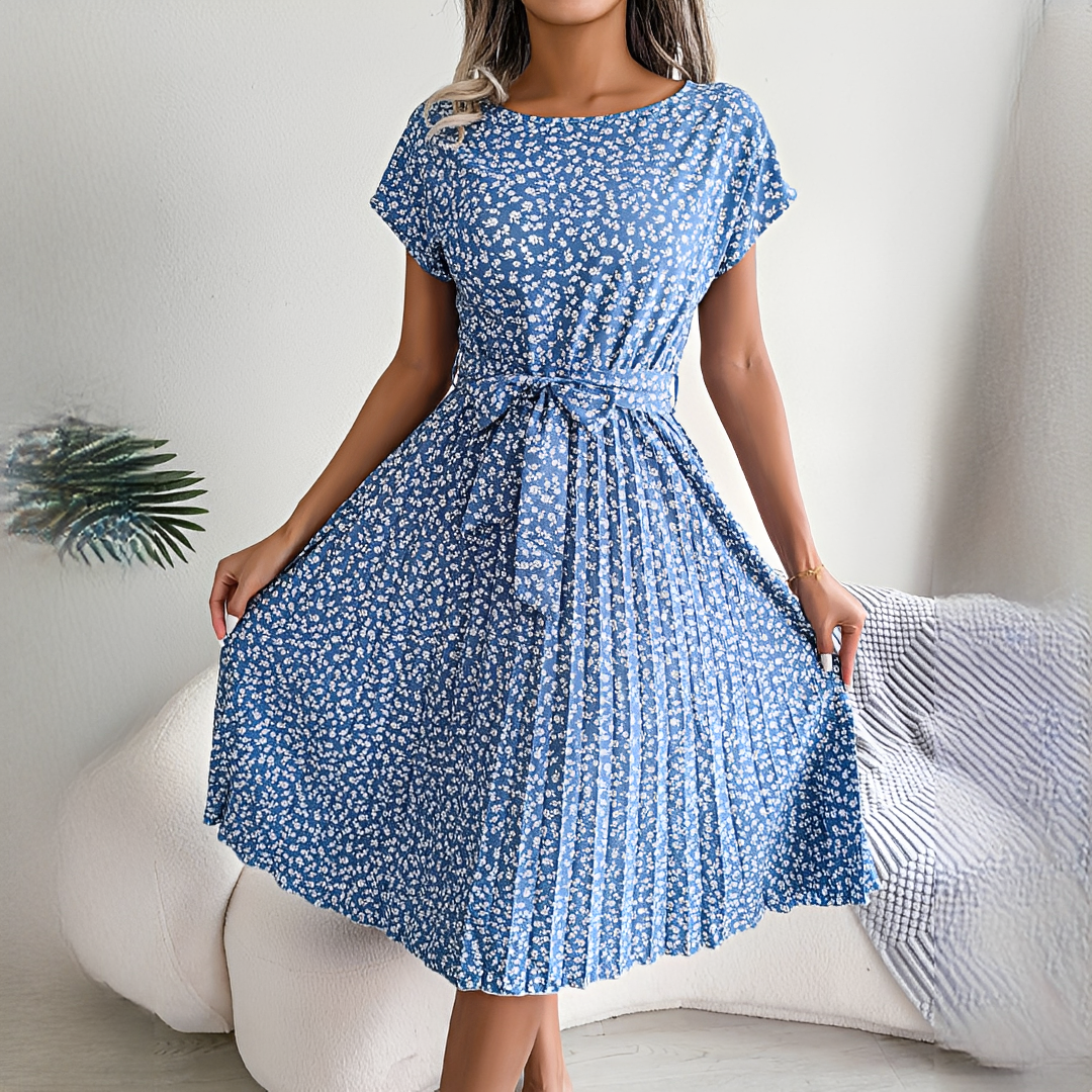 Lyka - Vestido de verano elegante de manga corta para mujer