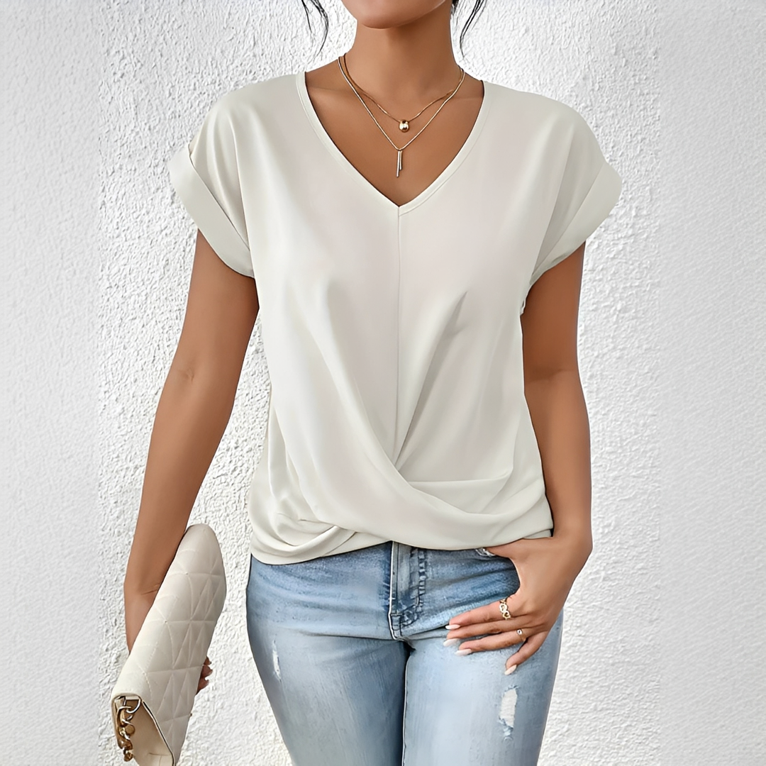 Velanie - Blusa Casual con Escote en V