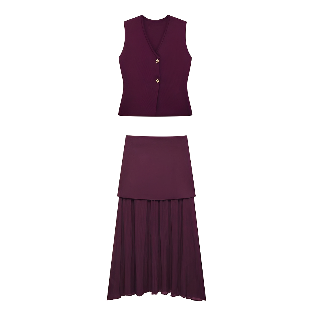 Airen - Set de Chaleco y Falda Casual