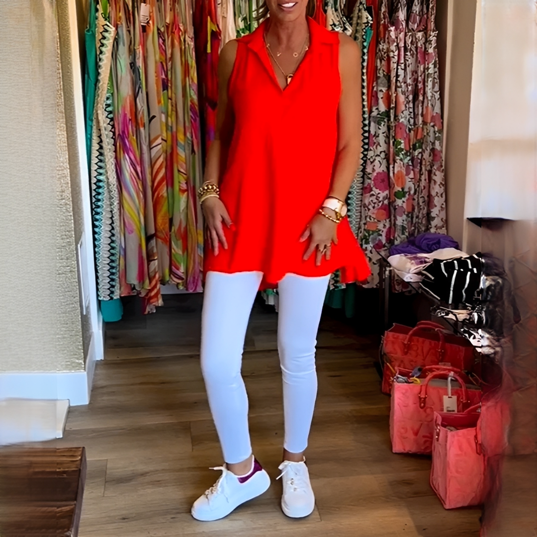 Lars - Blusa con Escote en V y Pliegues Elegante