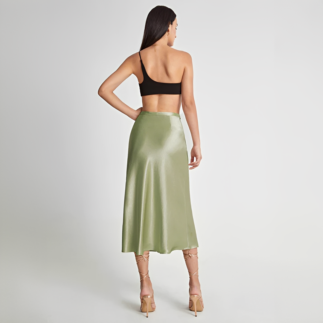 Emilia - Falda midi fluida de cintura alta