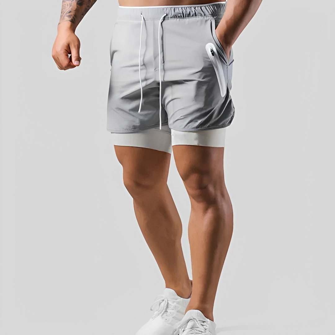 Steven - Pantalón corto para hombre - Doble capa para el deporte