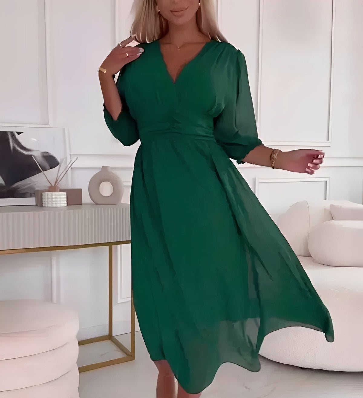 Aysha - Vestido Midi de Manga Larga