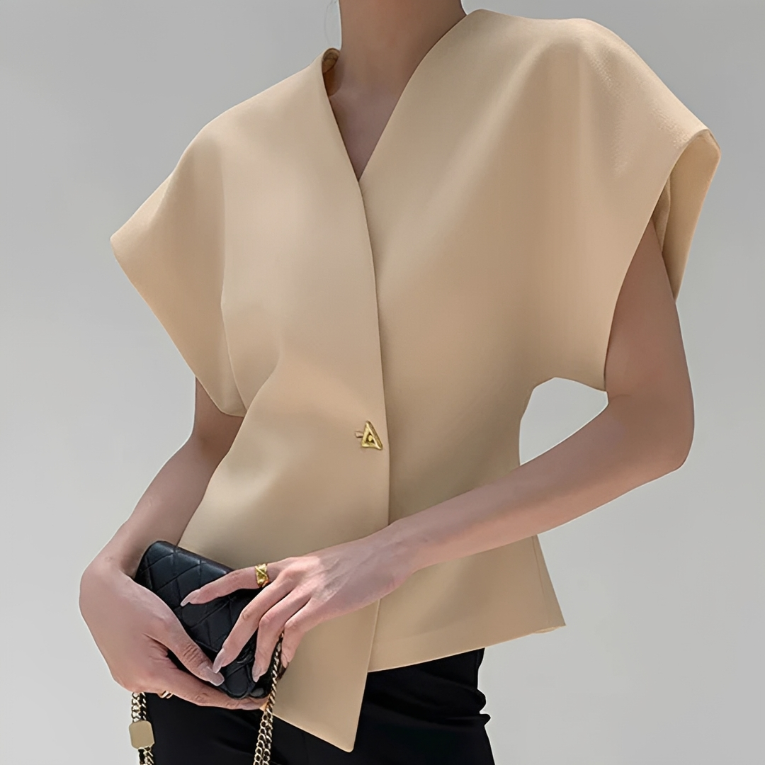 Ariella - Blusa de cuello en V a la moda