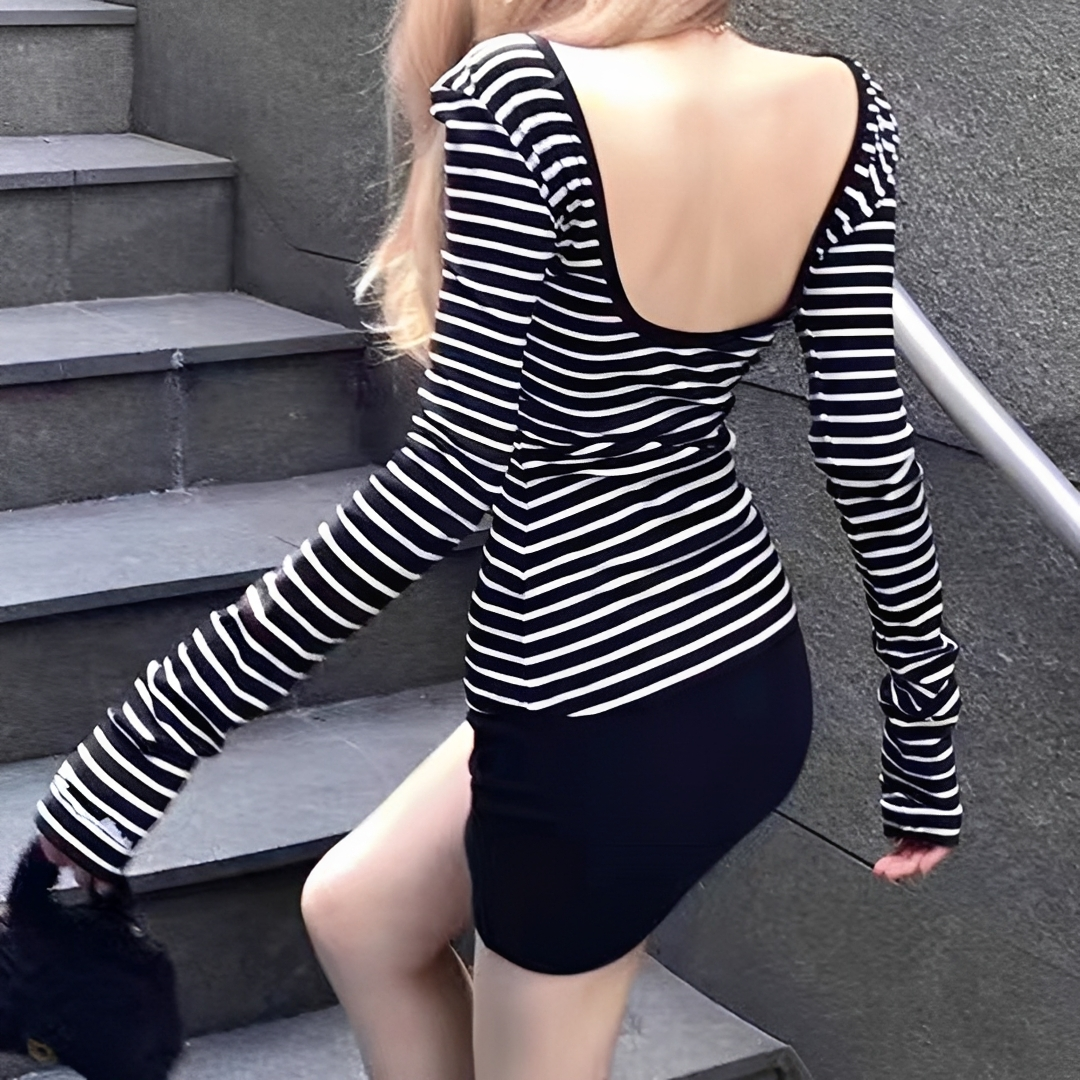 Michaila - Body de Manga Larga a Rayas
