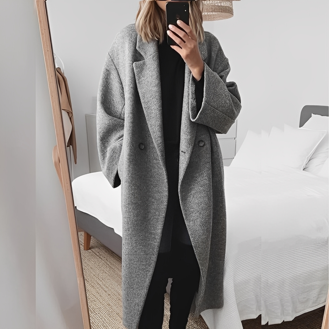 Marjolaine - Abrigo elegante oversized con botones para mujeres
