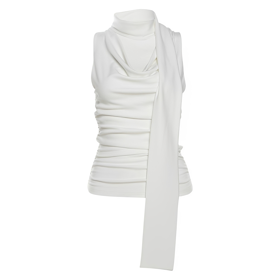 Yvette - Blusa sin Mangas de Ajuste Ceñido