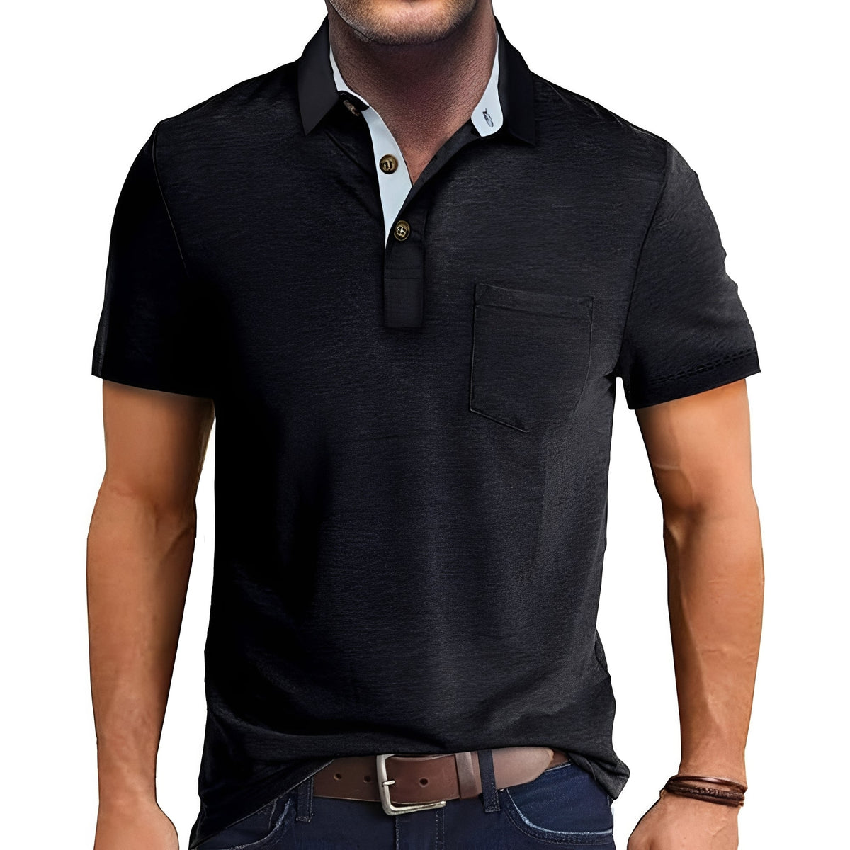 Hobbs - Camisa Polo de Manga Corta Casual