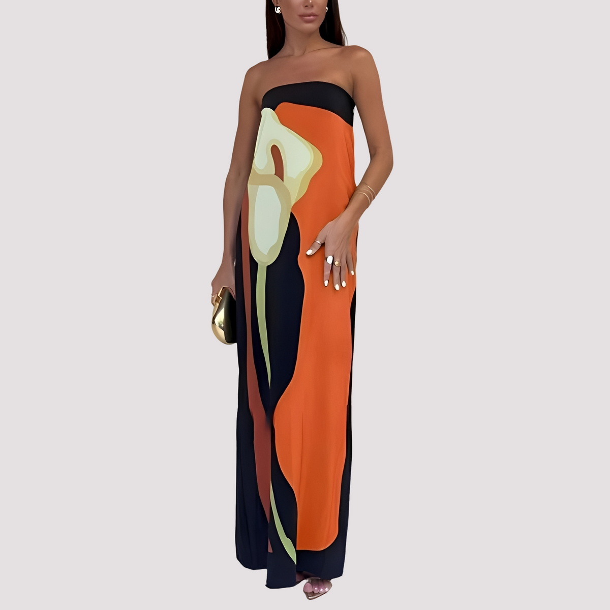 Samara - Vestido Maxi Estiloso sin Tirantes