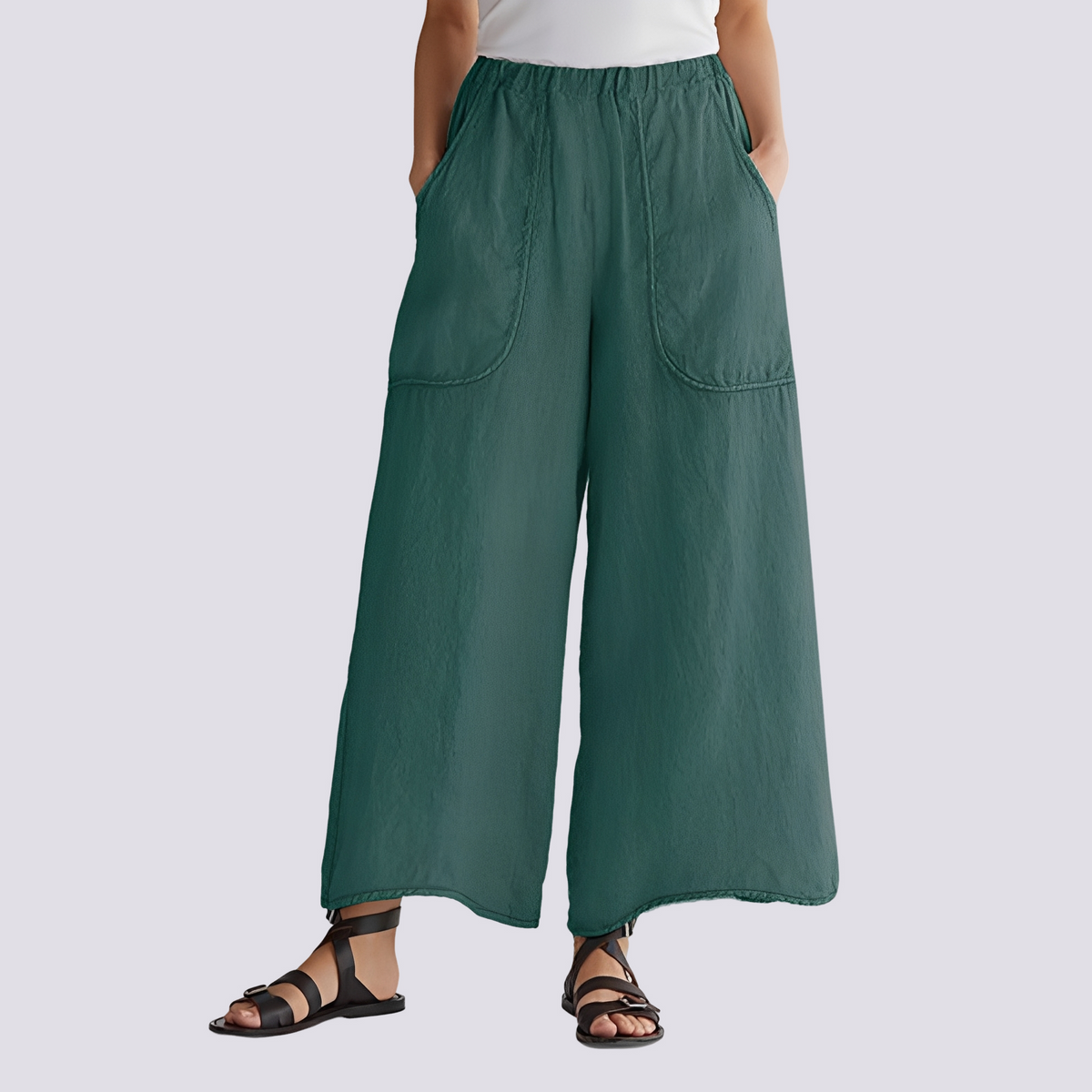 Angela - Pantalones casuales de pierna ancha para damas