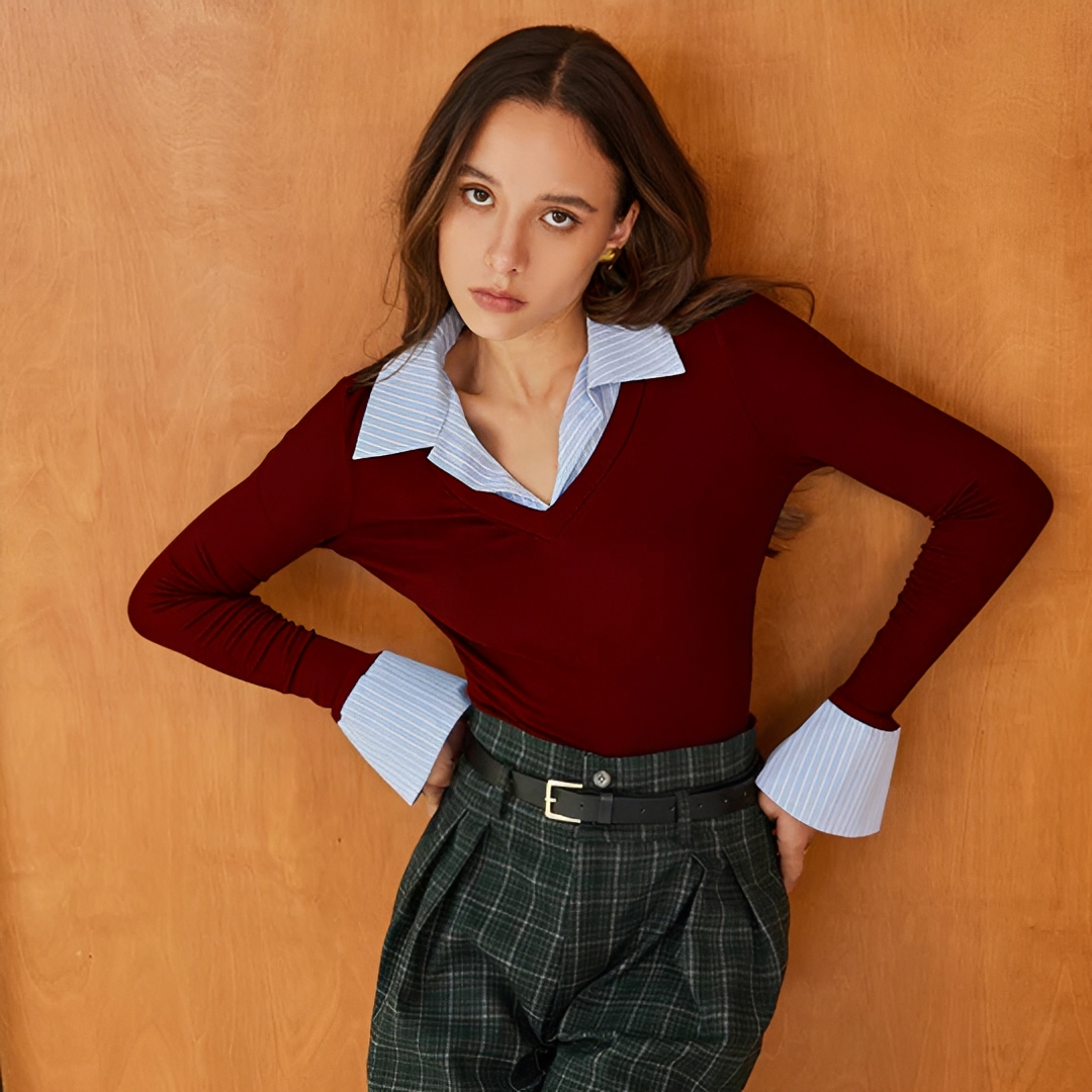 Venedita - Blusa Cómoda de Manga Larga
