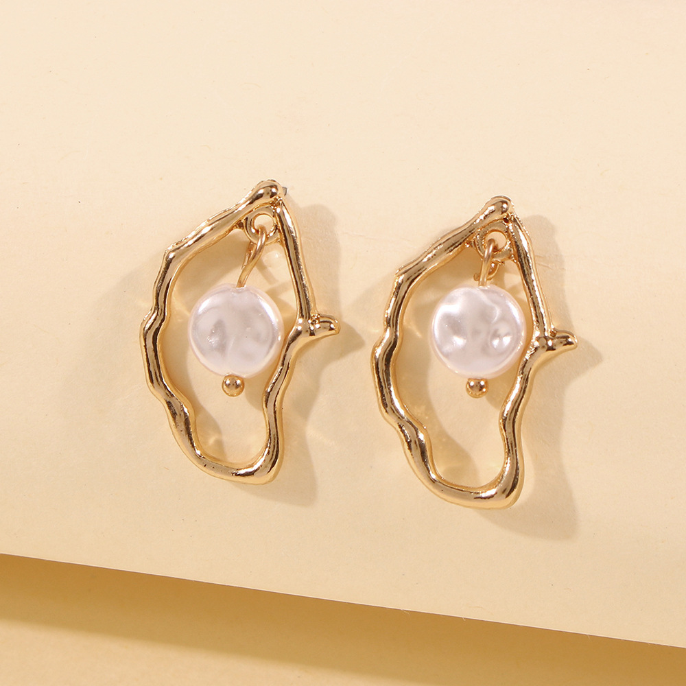 Pendientes de perlas irregulares - aretes de perlas colgantes