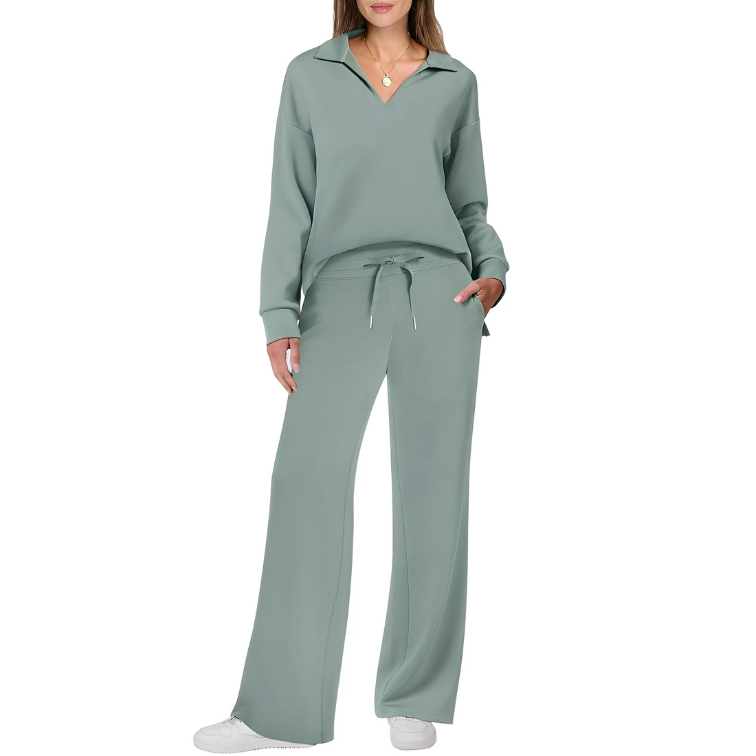 Justina - Conjunto casual de suéter y pantalones para mujer