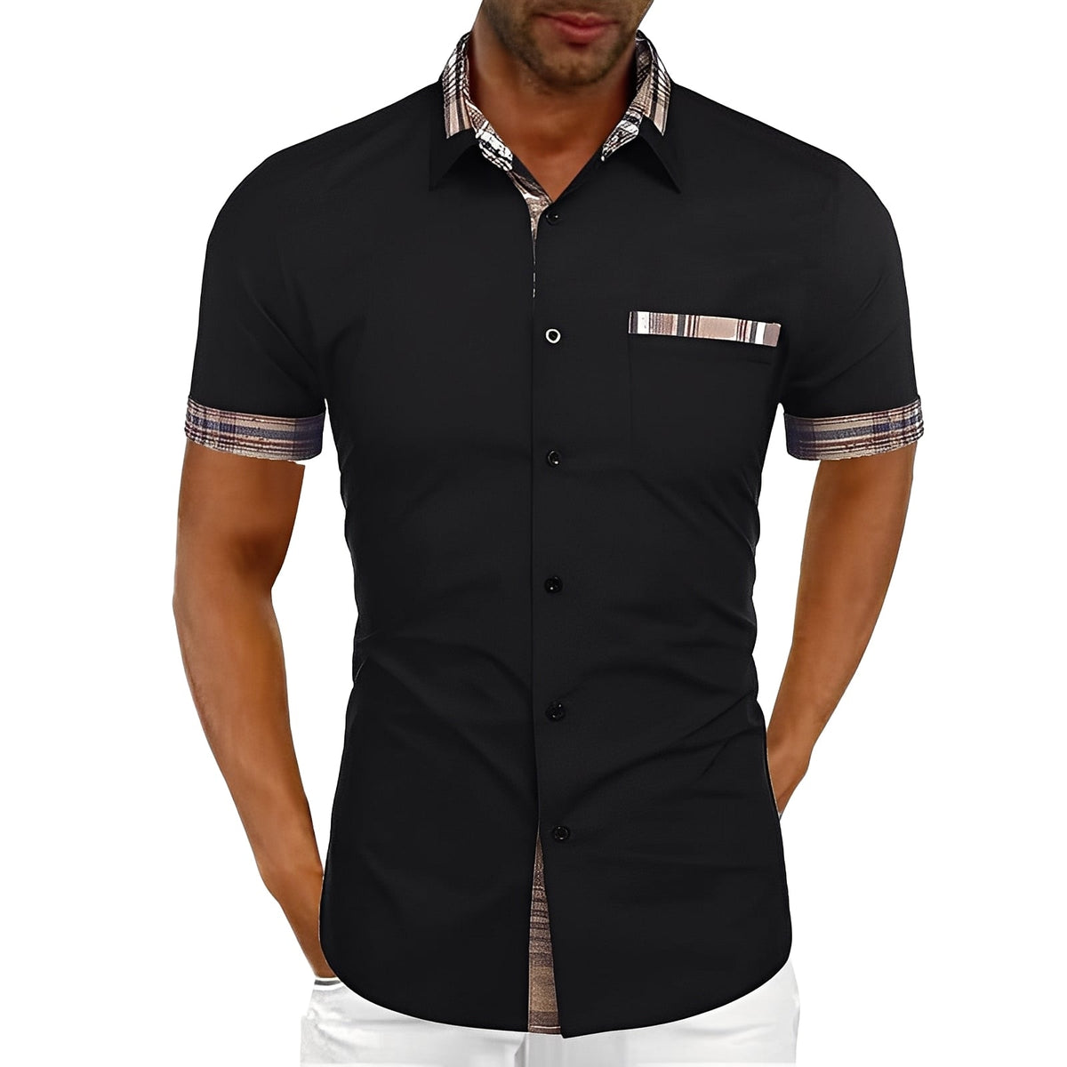 Marvin - Camisa Casual de Manga Corta para Hombres