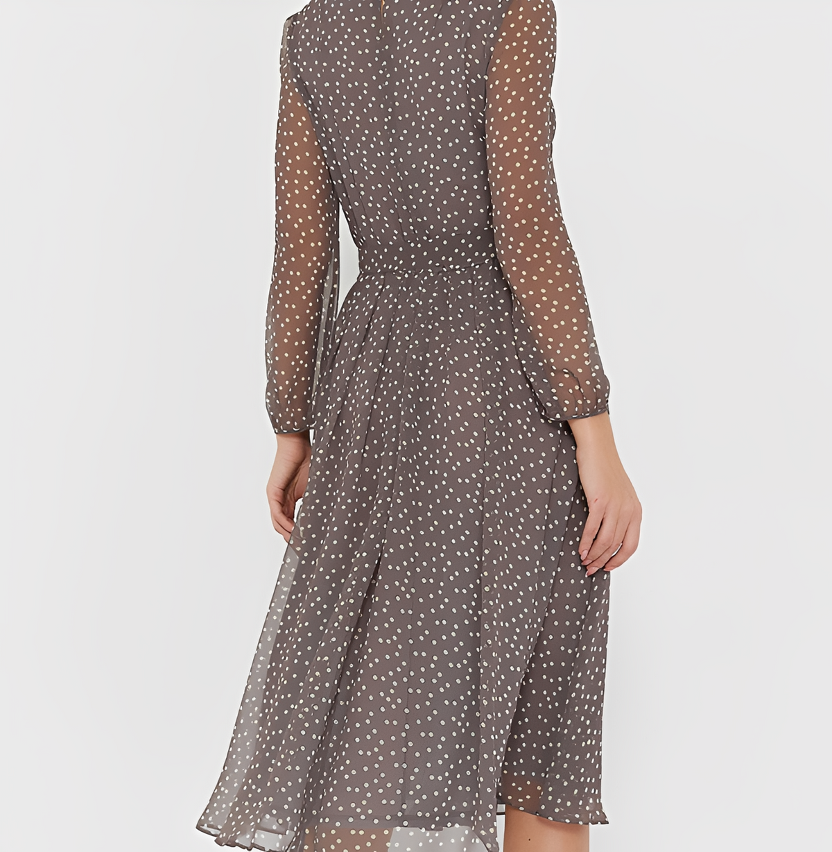 Tessa - Vestido Elegante de Lunares con Mangas Largas