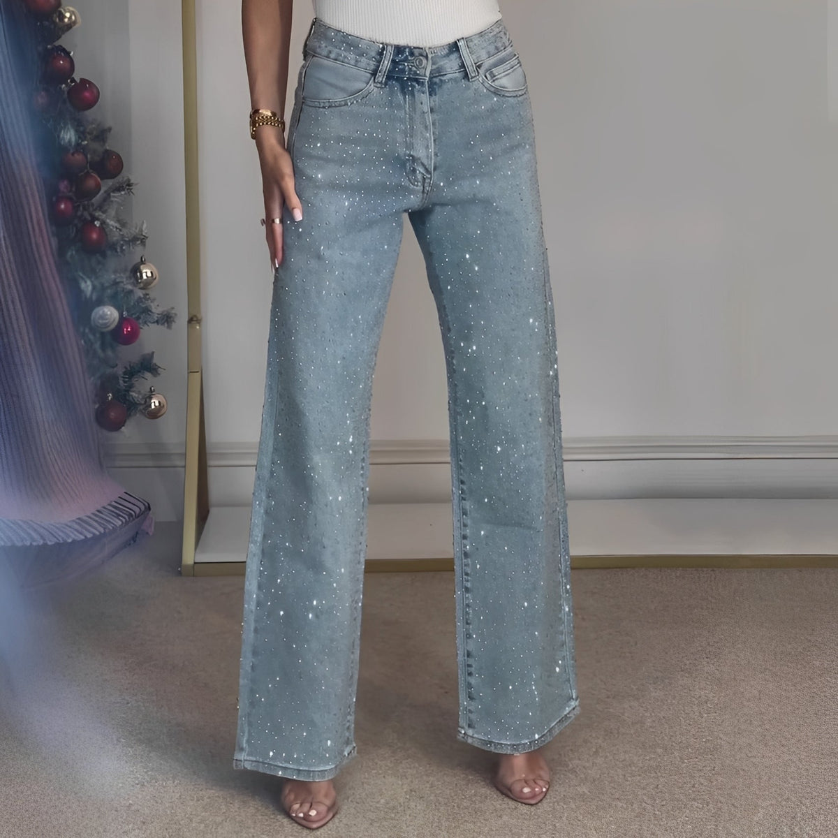 Sandra - Pantalones elegantes de pierna amplia