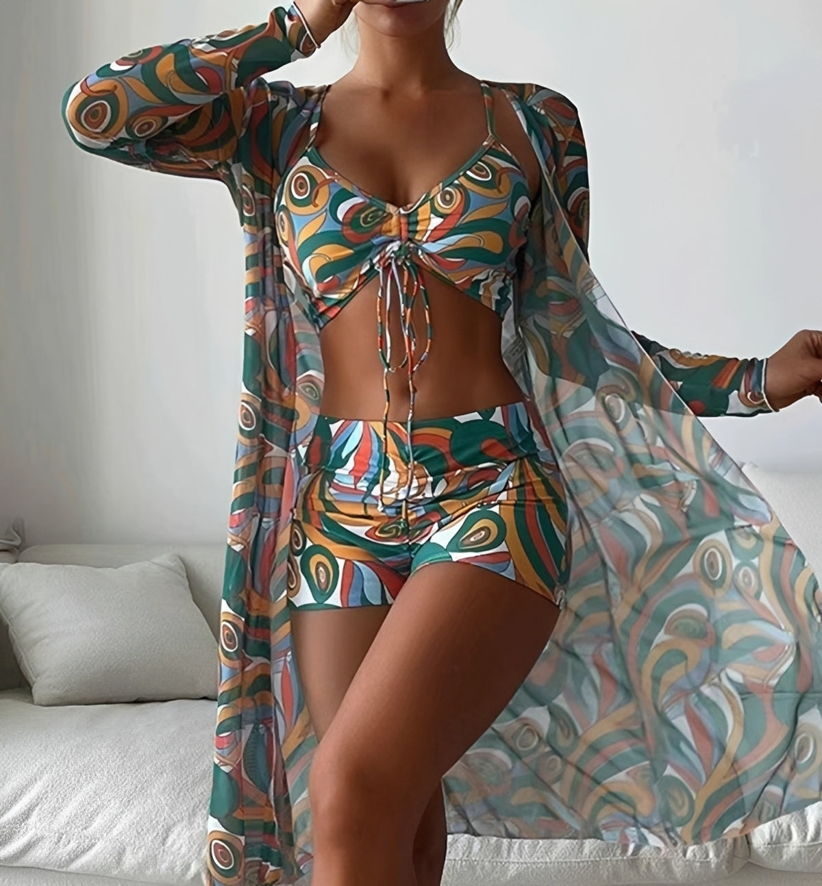 Nancy - Conjunto de Traje de Baño de Tres Piezas
