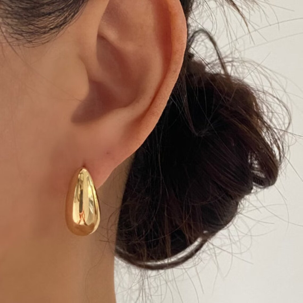 Pendientes Chunky Waterdrop - Pendientes grandes de dorado