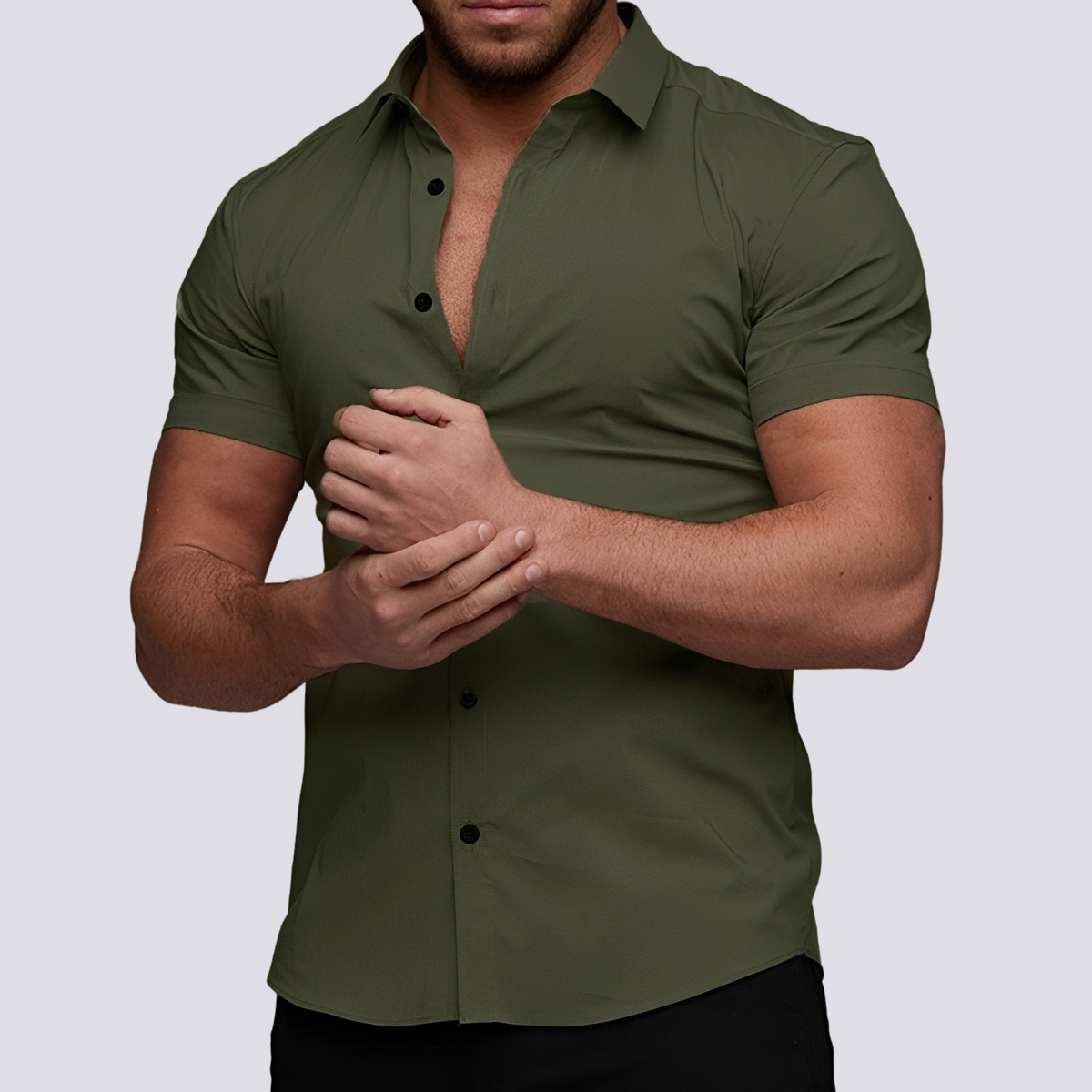 Lukas - Camisa de Solapa Elástica