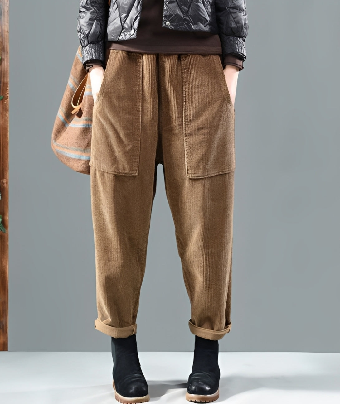 Hanna - Elegantes pantalones harem de pana para damas