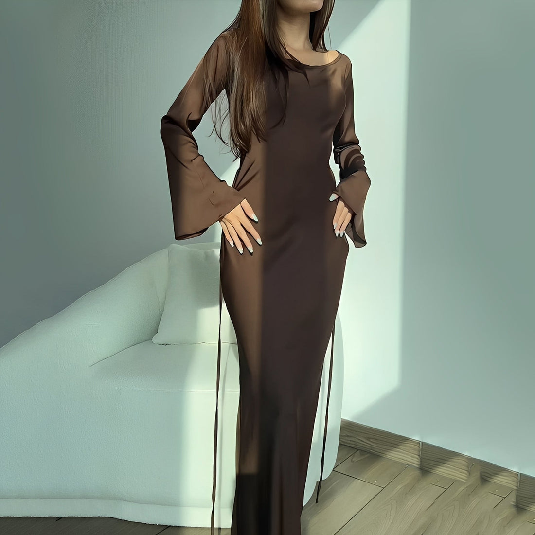 Anisa - Elegante vestido de manga larga para damas