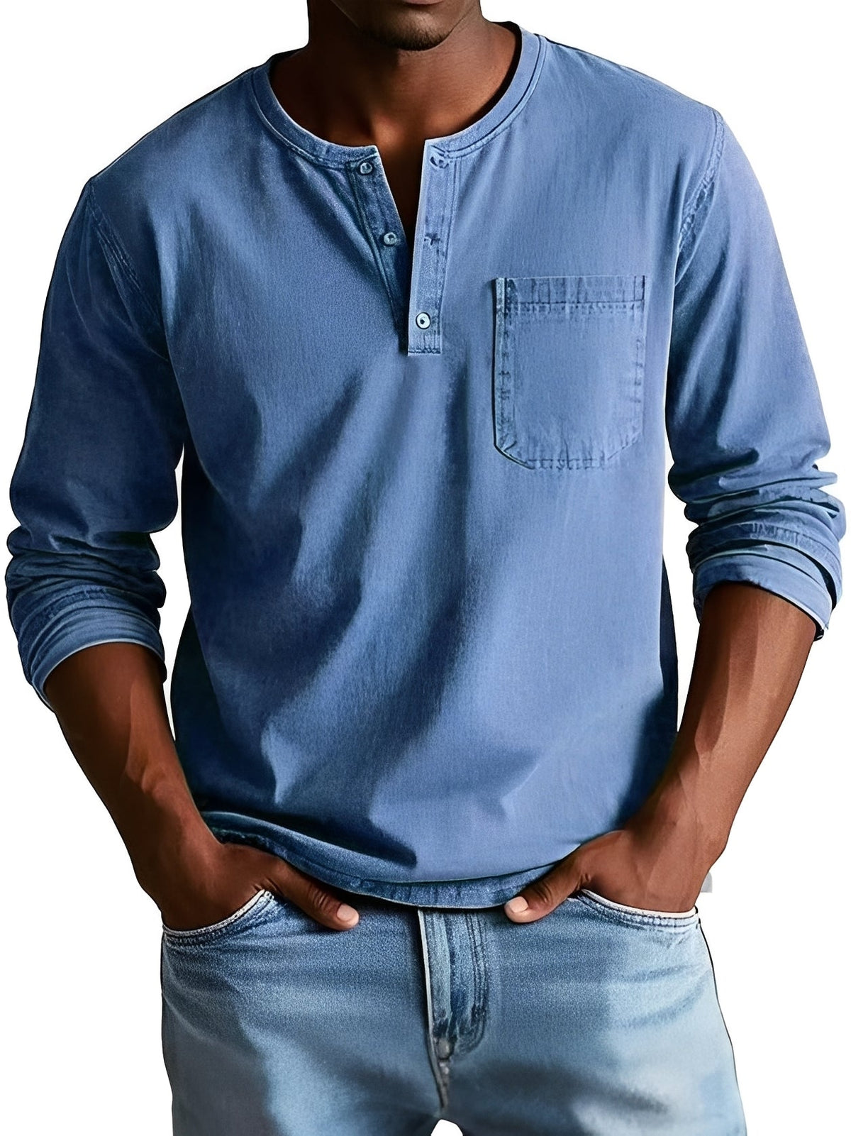 Steve - Camisa casual de manga larga para hombres