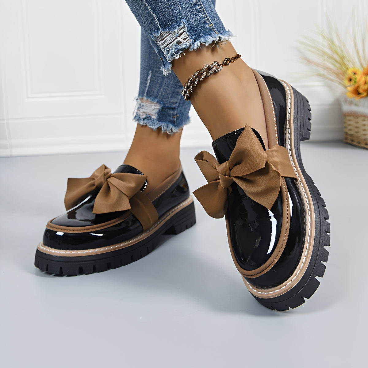 Miley - Mocasines Elegantes con Lazo