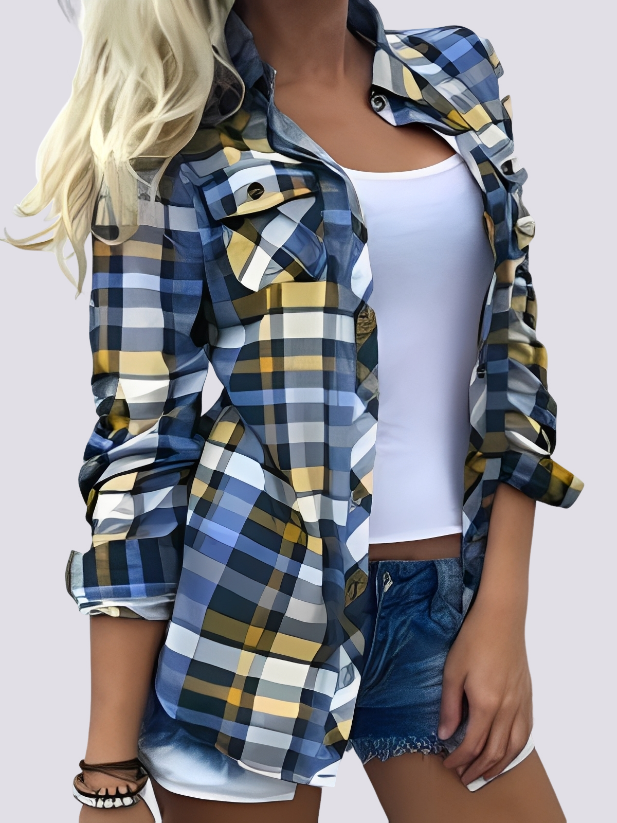 Charlotte - Camisa Colorida de Manga Larga