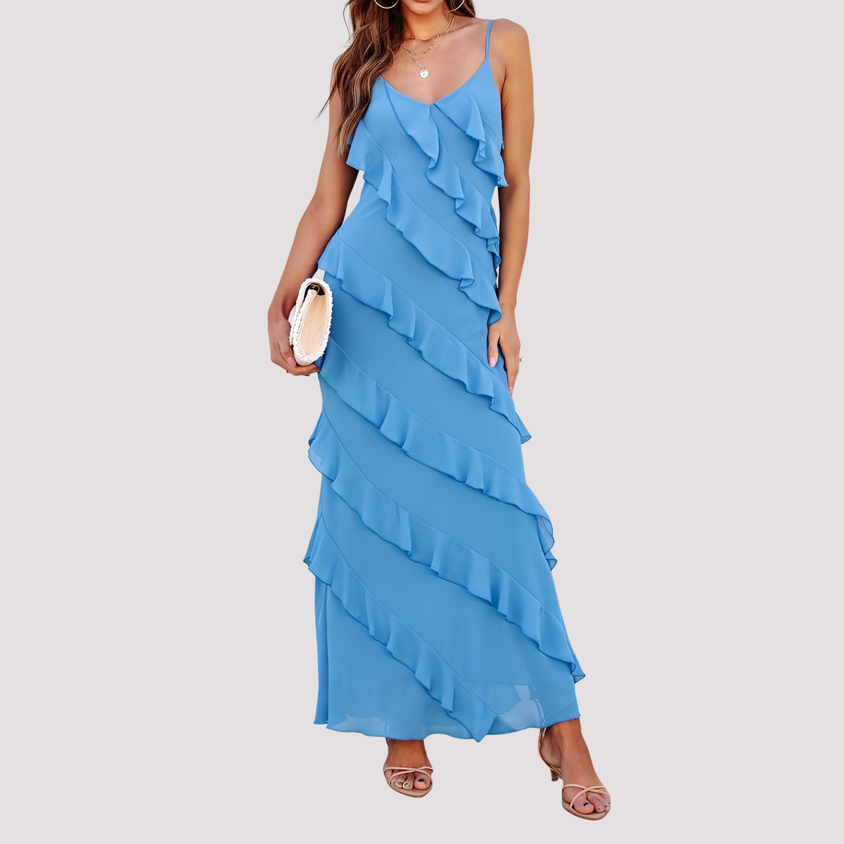 Micah - Vestido Maxi con Volantes Estiloso