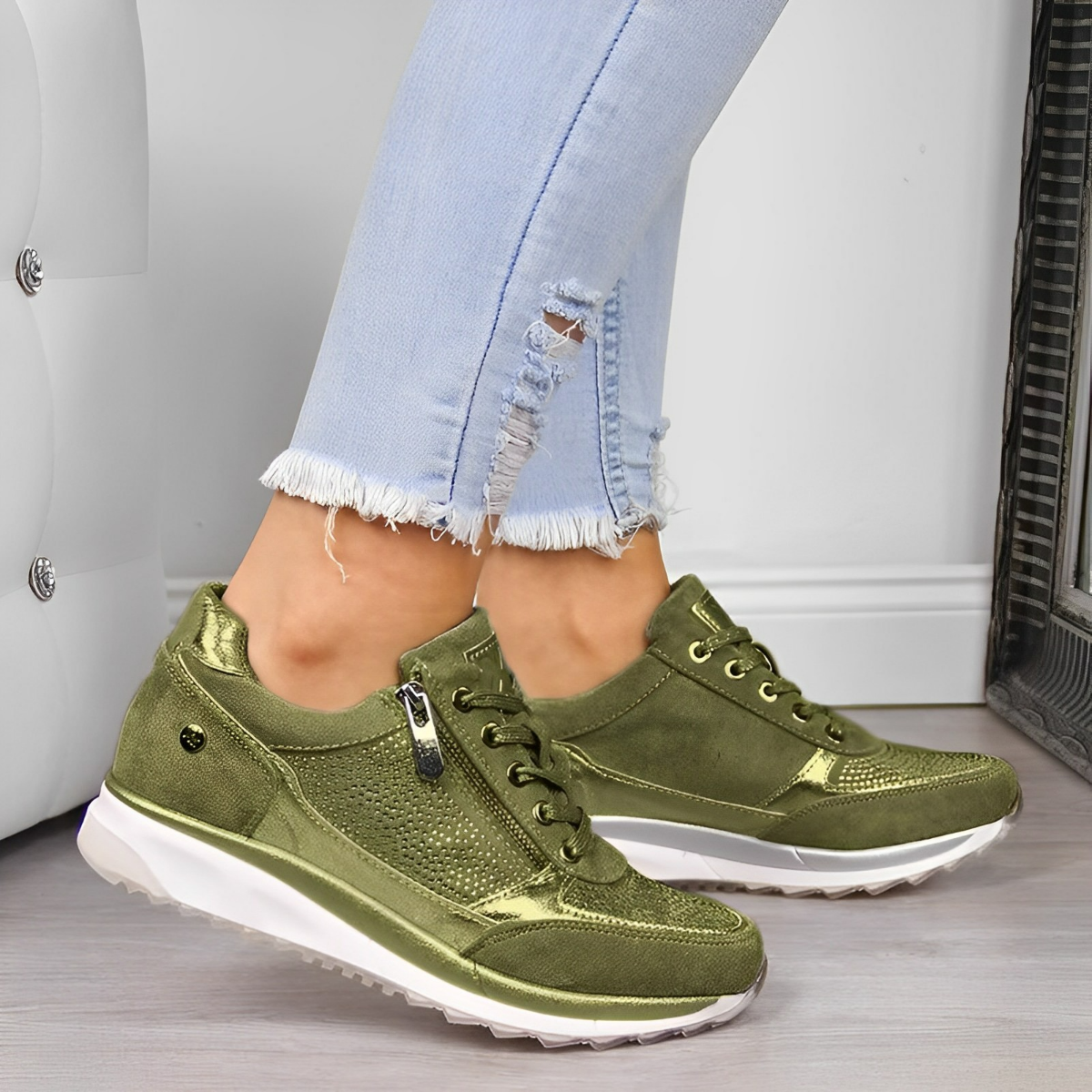 Pro Shoes – Zapatillas para mujer con cremallera - Diseño de soporte para uso diario