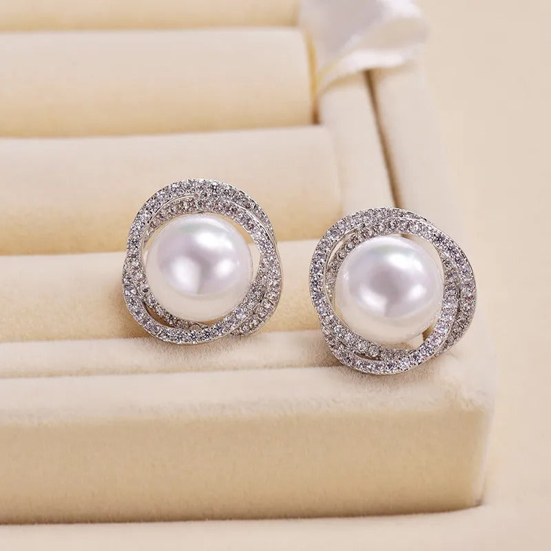 Aveline – Pendientes de perlas en diseño espiral