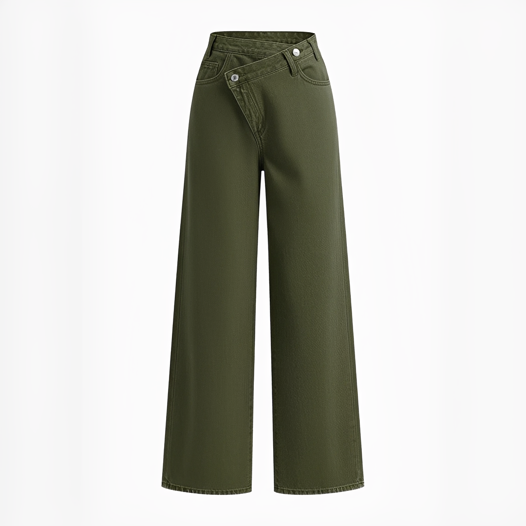 Jolina - Pantalones de cintura asimétrica