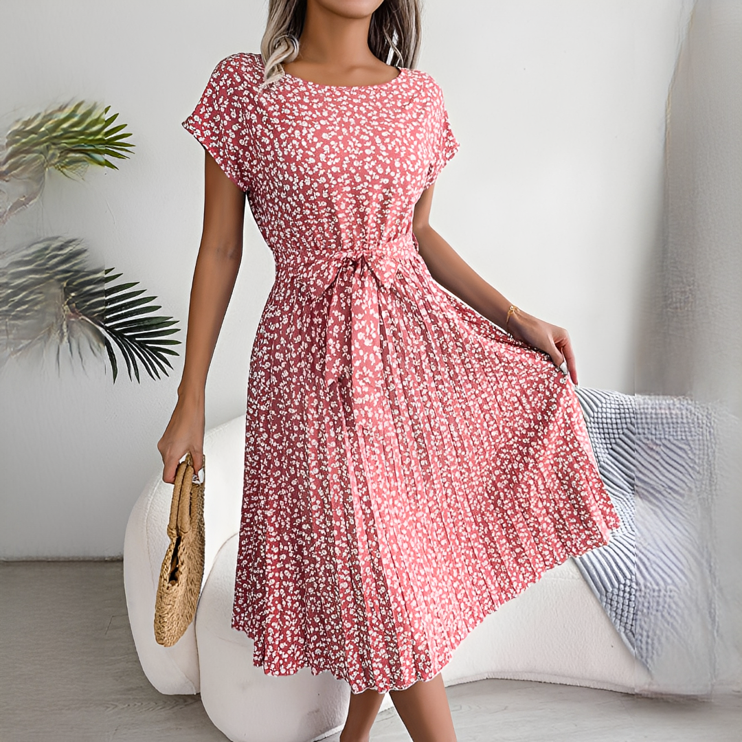 Lyka - Vestido de verano elegante de manga corta para mujer