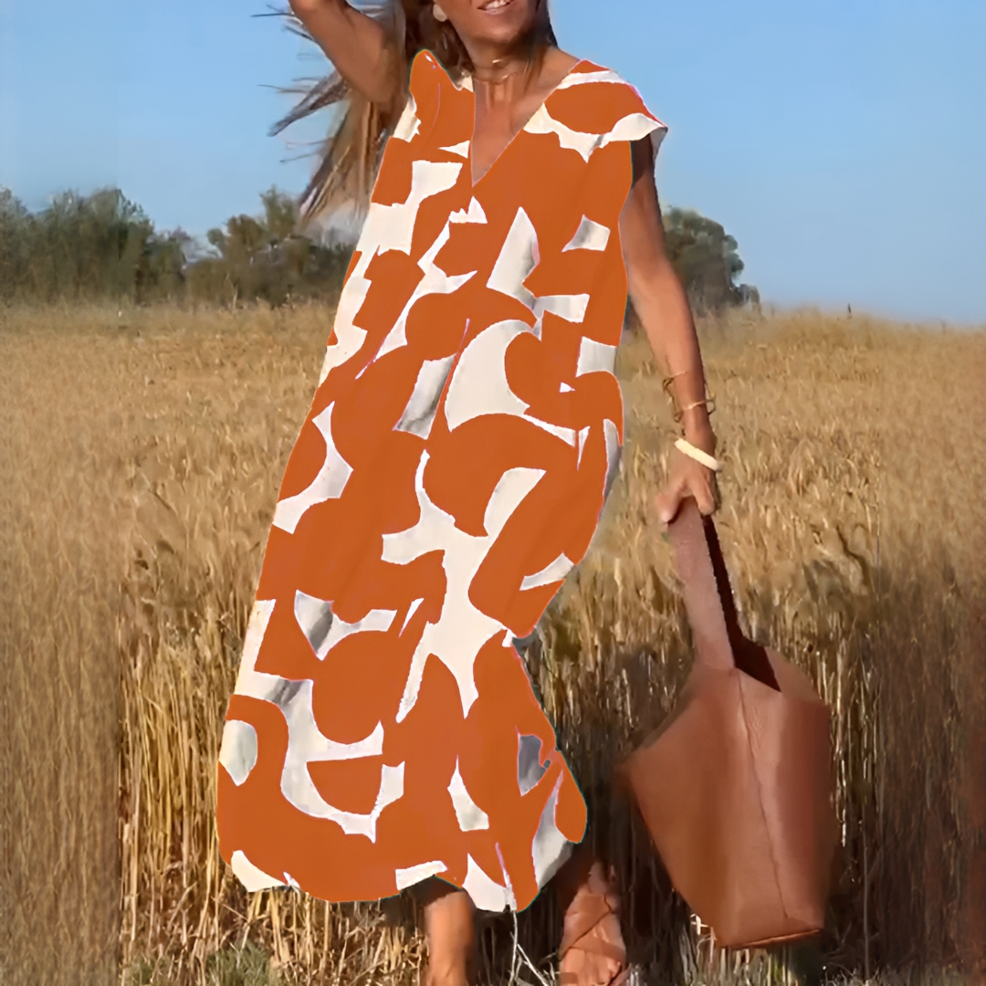 Vicky - Vestido Elegante con Corte Amplio y Escote en V