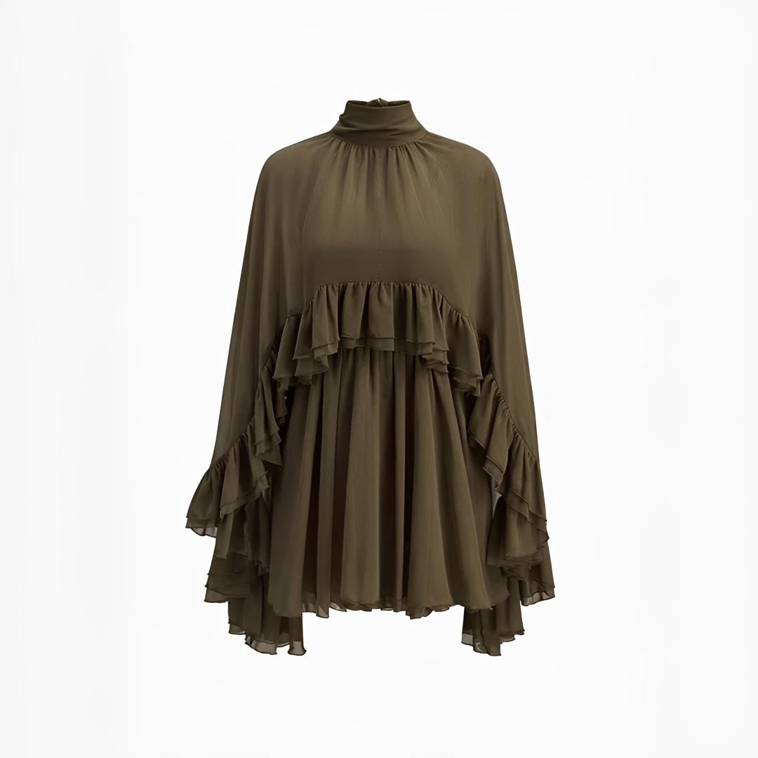Zhuchin - Vestido con volantes a la moda