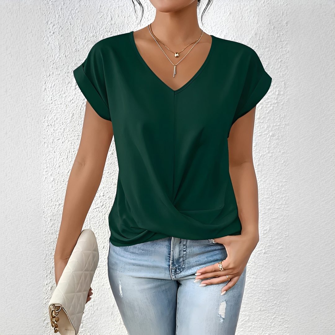 Velanie - Blusa Casual con Escote en V